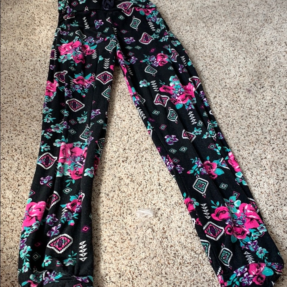 Colorful floral joggers for kids.